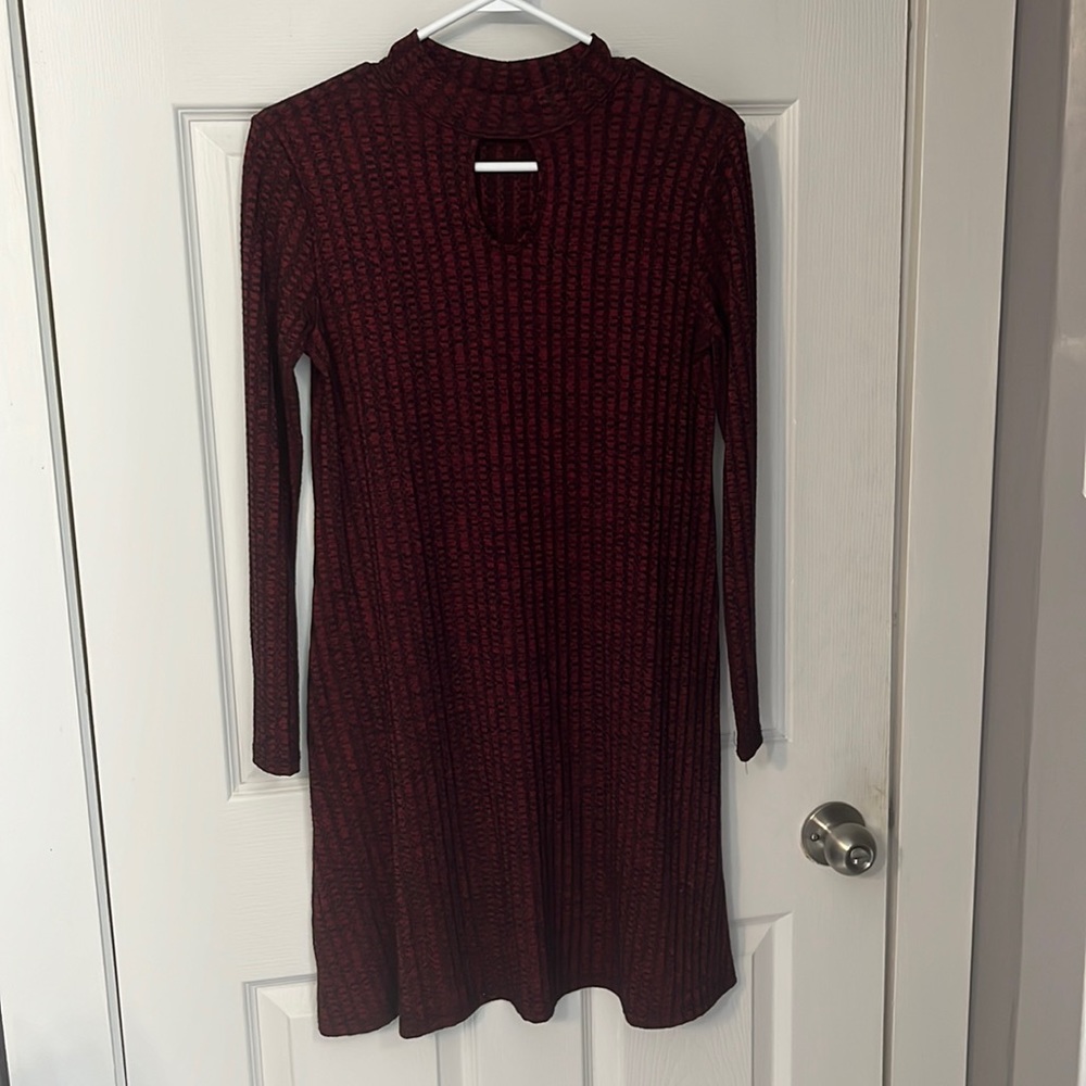 3 for 30! Black and red mock turtleneck dress